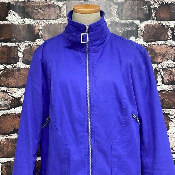 Patrick Christopher Utility Jacket Blue Full Zip Collar Size X Large XL - Picture 7 of 14